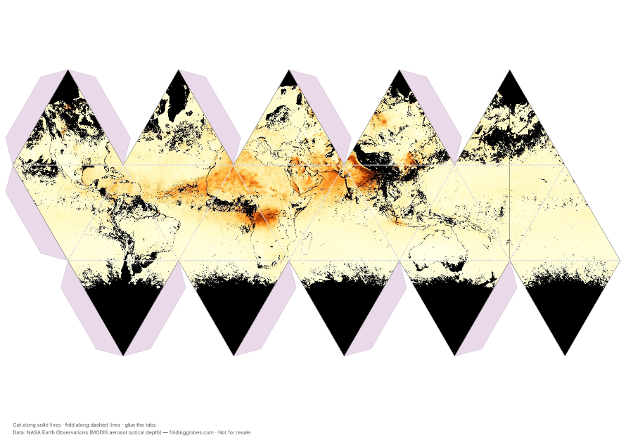 Saharan Dust & Aerosols folding globe net