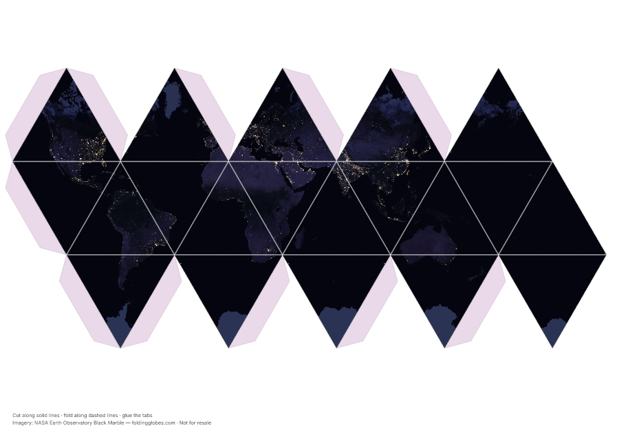 Earth at Night folding globe net