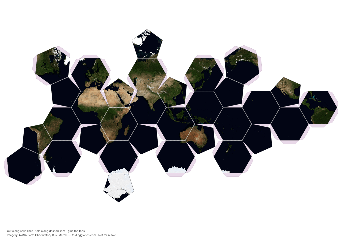 Soccer Ball paper globe template — printable foldable net to cut out and glue